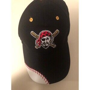 Pittsburgh Pirates Black Baseball Cap/Hat Pirate Cross Bats Logo